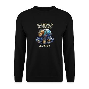 DIAMOND ELEPHANT DIAMOND PAINTING ARTIST - Unisex Sweatshirt - black - Front - Alina (178cm) & Michal (187cm)