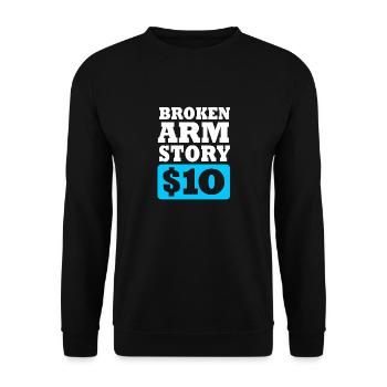 Gebrochener Arm Knochen Knochenbruch - Unisex Pullover - Schwarz - Vorne - Alina (178cm) & Michal (187cm)