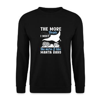 Manta Rays Great Manta Sea Creatures - Unisex Sweatshirt - black - Front - Alina (178cm) & Michal (187cm)