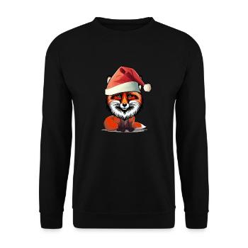 Weihnachtsmann Nikolaus Fuchs spaßig lustig - Unisex Pullover - Schwarz - Vorne - Alina (178cm) & Michal (187cm)