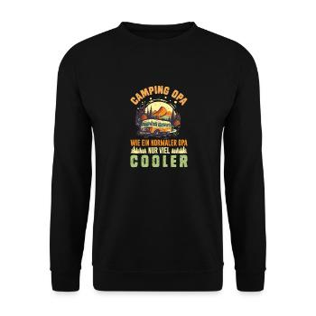 CAMPING OPA WIE EIN NORMALER OPA NUR COOLER - Unisex Pullover - Schwarz - Vorne - Alina (178cm) & Michal (187cm)