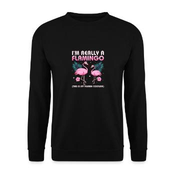 Je suis vraiment un oiseau rose flamant rose mignon - Sweat-shirt Unisexe - noir - Devant - Alina (178cm) & Michal (187cm)