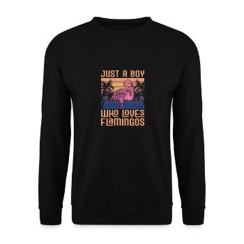 Juste un garçon qui aime les flamants roses Oiseau rose mignon - Sweat-shirt Unisexe - noir - Devant - Alina (178cm) & Michal (187cm)