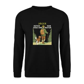 HUNTERS GUARDIANS OF THE EARTH AND NATURE - Unisex Sweatshirt - black - Front - Alina (178cm) & Michal (187cm)