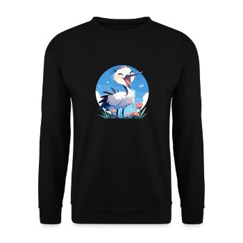 Cranes Crane - Unisex Sweatshirt - black - Front - Alina (178cm) & Michal (187cm)