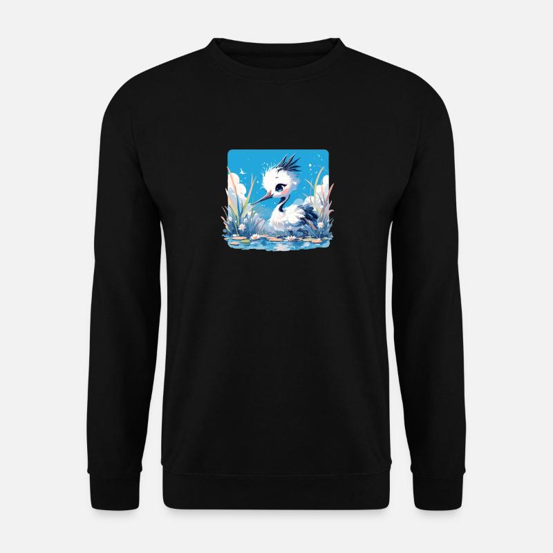 Kraniche Kranich - Unisex Pullover - Schwarz