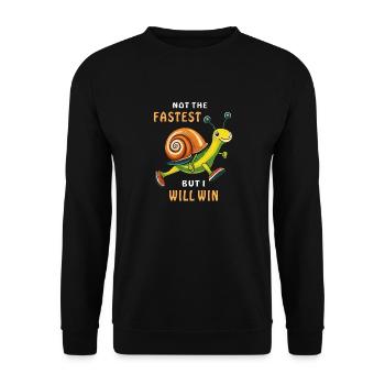 L’ESCARGOT N’EST PAS LE PLUS RAPIDE MAIS JE VAIS GAGNER - Sweat-shirt Unisexe - noir - Devant - Alina (178cm) & Michal (187cm)