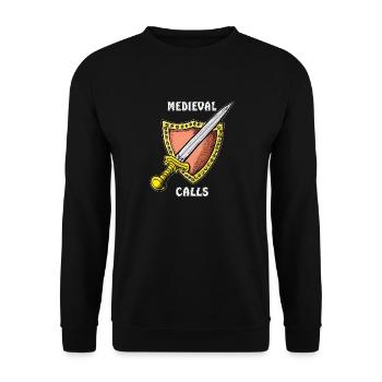 MEDIEVAL SWORD MEDIEVAL CALLS - Unisex Sweatshirt - black - Front - Alina (178cm) & Michal (187cm)