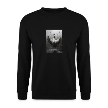 Cranes Crane - Unisex Sweatshirt - black - Front - Alina (178cm) & Michal (187cm)