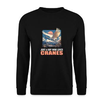 Cranes Crane - Unisex Sweatshirt - black - Front - Alina (178cm) & Michal (187cm)