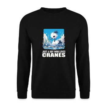 Cranes Crane - Unisex Sweatshirt - black - Front - Alina (178cm) & Michal (187cm)