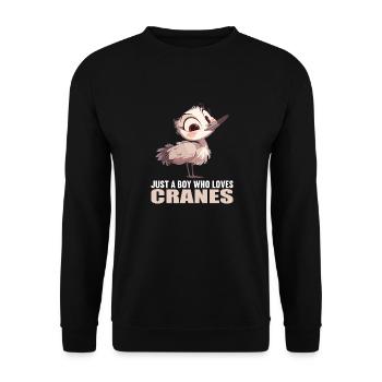 Cranes Crane - Unisex Sweatshirt - black - Front - Alina (178cm) & Michal (187cm)