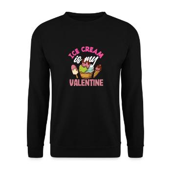 La crème glacée est ma Saint-Valentin pour la glace - Sweat-shirt Unisexe - noir - Devant - Alina (178cm) & Michal (187cm)