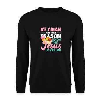 Amateur de crème glacée Jésus amour - Sweat-shirt Unisexe - noir - Devant - Alina (178cm) & Michal (187cm)