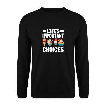 Décisions importantes pour les amateurs de crème glacée - Sweat-shirt Unisexe - noir - Devant - Alina (178cm) & Michal (187cm)