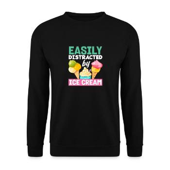 Facilement distrait par les amateurs de glaces - Sweat-shirt Unisexe - noir - Devant - Alina (178cm) & Michal (187cm)