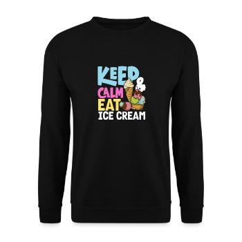 Amateurs de glaces : restez calme et mangez des glaces - Sweat-shirt Unisexe - noir - Devant - Alina (178cm) & Michal (187cm)