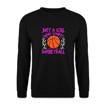 Baller Just Girl, das Basketball liebt - Unisex Pullover - Schwarz - Vorne - Alina (178cm) & Michal (187cm)