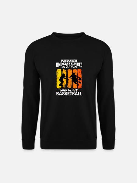 Underestimate Old Man Hoops Basketball - Unisex Sweatshirt - black