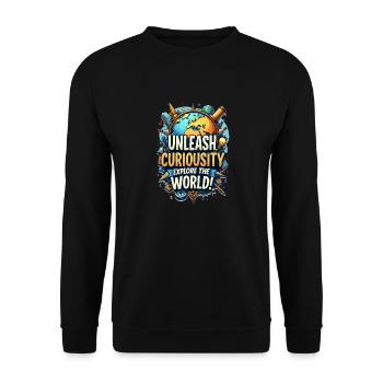EXPLORE THE WORLD - Unisex Sweatshirt - black - Front - Alina (178cm) & Michal (187cm)