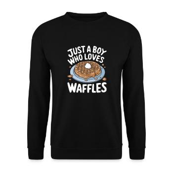 Waffles Breakfast Sweets - Unisex Sweatshirt - black - Front - Alina (178cm) & Michal (187cm)