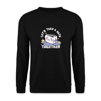 Prenons un bain ensemble Grille-pain sucré avec - Sweat-shirt Unisexe - noir - Devant - Alina (178cm) & Michal (187cm)