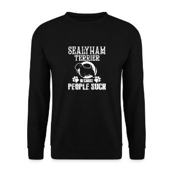 Sealyham Terrier Because People Suck - Unisex Sweatshirt - black - Front - Alina (178cm) & Michal (187cm)