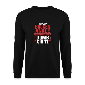 Gebrochener Arm Knochen Knochenbruch - Unisex Pullover - Schwarz - Vorne - Alina (178cm) & Michal (187cm)