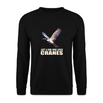 Cranes Crane - Unisex Sweatshirt - black - Front - Alina (178cm) & Michal (187cm)