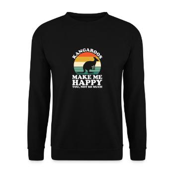 Kangaroos Make Me Happy Funny Kangaroo - Unisex Sweatshirt - black - Front - Alina (178cm) & Michal (187cm)