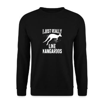 I Just Really Like Kangaroos - Funny Kangaroo - Unisex Sweatshirt - black - Front - Alina (178cm) & Michal (187cm)