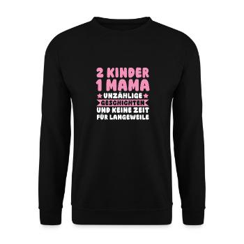 Mom of 2 children - Unisex Sweatshirt - black - Front - Alina (178cm) & Michal (187cm)