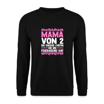 Mom of 2 children - Unisex Sweatshirt - black - Front - Alina (178cm) & Michal (187cm)
