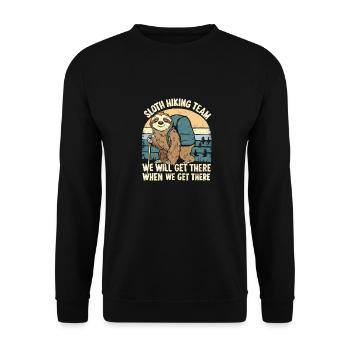 Sloth Sloth Funny Saying Hiking Gift - Unisex Sweatshirt - black - Front - Alina (178cm) & Michal (187cm)