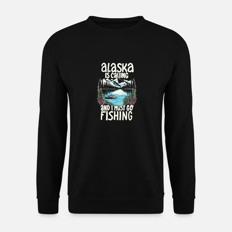 Angeln in Alaska - Unisex Pullover - Schwarz