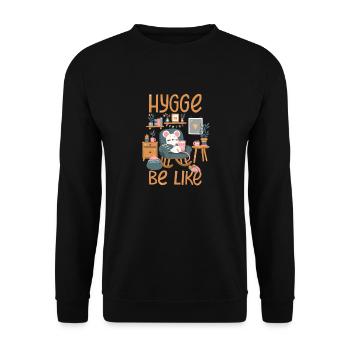 Hygge Be Like - Unisex Pullover - Schwarz - Vorne - Alina (178cm) & Michal (187cm)