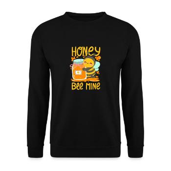 Honigbiene liebt ihren Honig - Unisex Pullover - Schwarz - Vorne - Alina (178cm) & Michal (187cm)