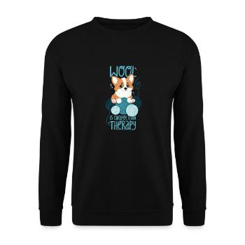 La laine est moins chère que la thérapie - Sweat-shirt Unisexe - noir - Devant - Alina (178cm) & Michal (187cm)