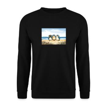 Bezaubernde Pinguine Adorable Penguins - Unisex Sweatshirt - black - Front - Alina (178cm) & Michal (187cm)