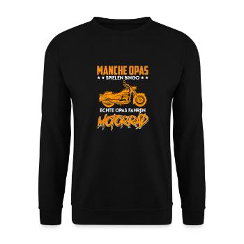 Opi MANCHE OPAS SPIELEN BINGO ECHTE OPAS FAHREN - Unisex Pullover - Schwarz - Vorne - Alina (178cm) & Michal (187cm)