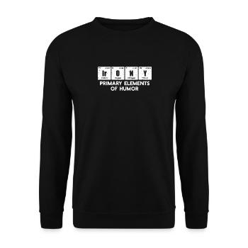 Éléments primaires de l’humour Science Ironie - Sweat-shirt Unisexe - noir - Devant - Alina (178cm) & Michal (187cm)