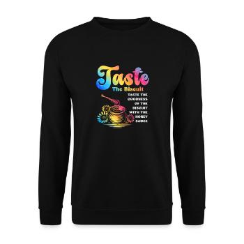 Taste The Biscuit Taste The Goodness - Unisex Sweatshirt - black - Front - Alina (178cm) & Michal (187cm)