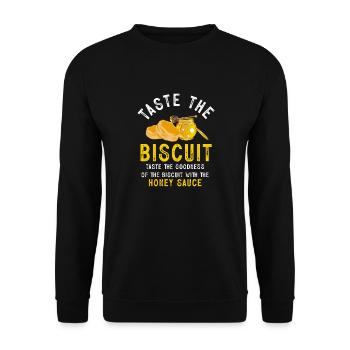 Taste The Biscuit Taste The Goodness - Unisex Sweatshirt - black - Front - Alina (178cm) & Michal (187cm)