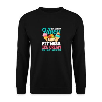 Fitness amateur de crème glacée disant design - Sweat-shirt Unisexe - noir - Devant - Alina (178cm) & Michal (187cm)