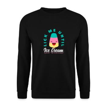Amateur de crème glacée lèche-moi jusqu’à ce que - Sweat-shirt Unisexe - noir - Devant - Alina (178cm) & Michal (187cm)