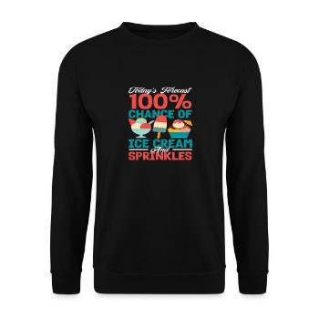 Eiscreme Liebhaber Eis Und Streusel - Unisex Pullover - Schwarz - Vorne - Alina (178cm) & Michal (187cm)