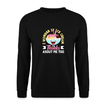 Amateur de glaces qui pense à une glace pour moi ? - Sweat-shirt Unisexe - noir - Devant - Alina (178cm) & Michal (187cm)