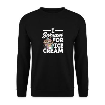 Je crie pour les amateurs de crème glacée Crème glacée - Sweat-shirt Unisexe - noir - Devant - Alina (178cm) & Michal (187cm)