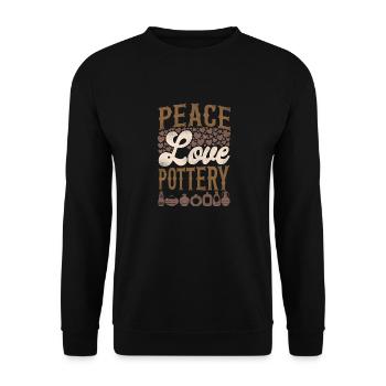 Pottery Ceramics Artist Girl Peace - Unisex Sweatshirt - black - Front - Alina (178cm) & Michal (187cm)