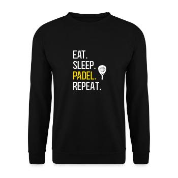 Eat Sleep Play Padel Tennis Repeat Pádel Sport - Unisex Pullover - Schwarz - Vorne - Alina (178cm) & Michal (187cm)